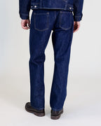 Pleat Relax jean in Rinse Wash