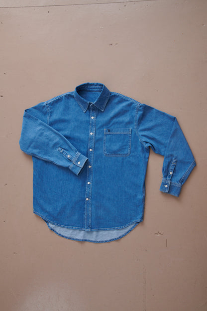 Grandpa Shirt in Pure Indigo