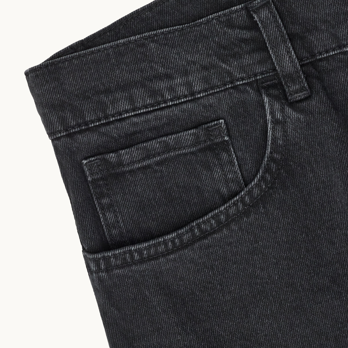 Regular Taper Black Jeans