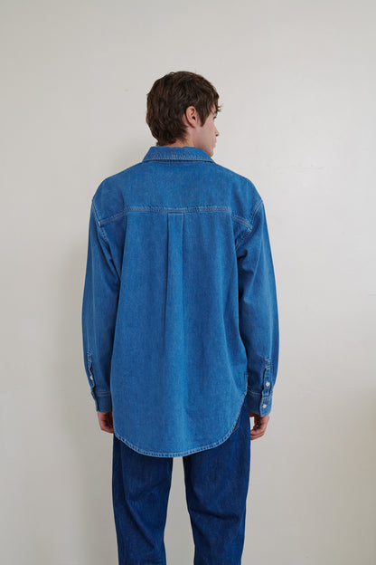 Grandpa Shirt in Pure Indigo