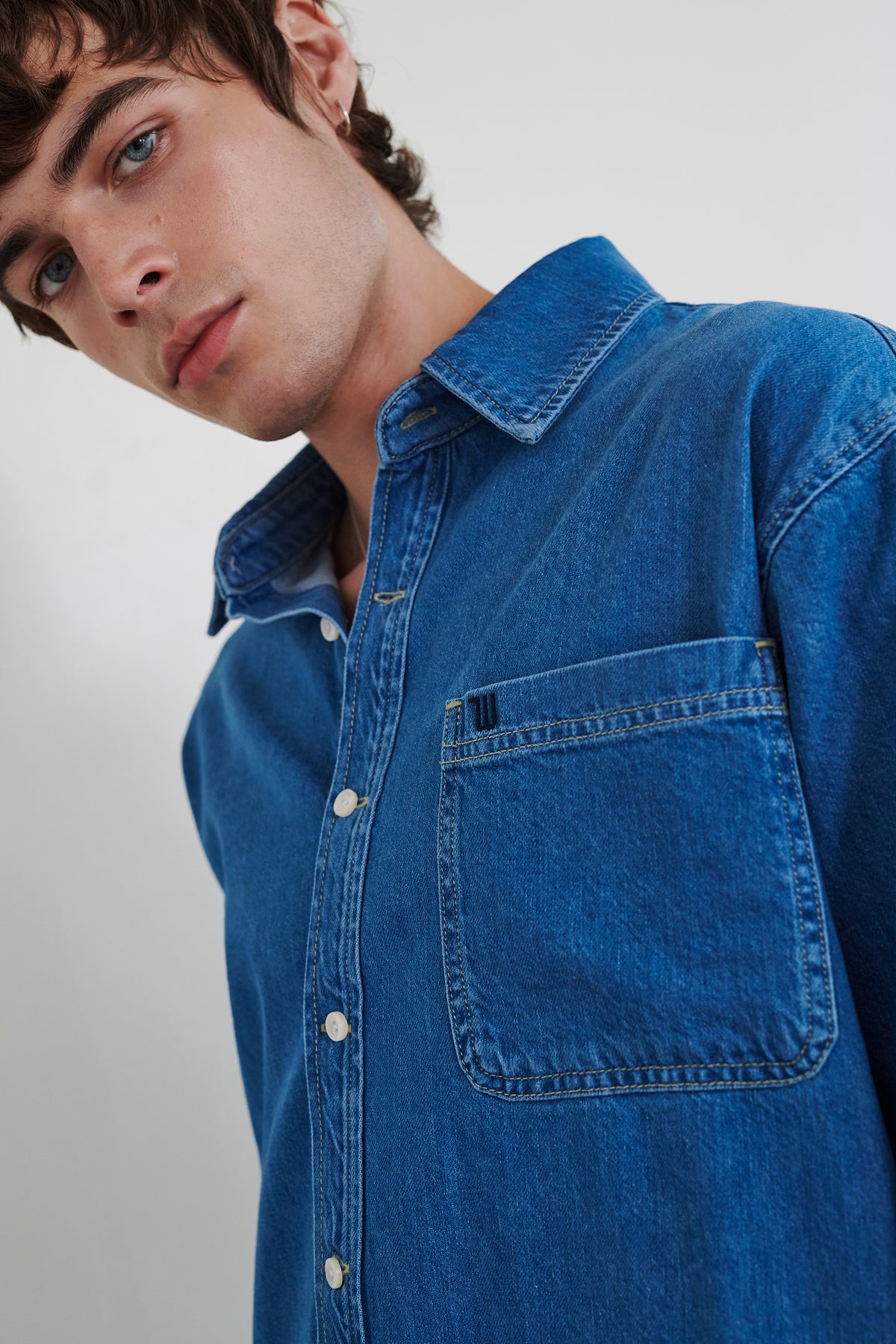 Grandpa Shirt in Pure Indigo