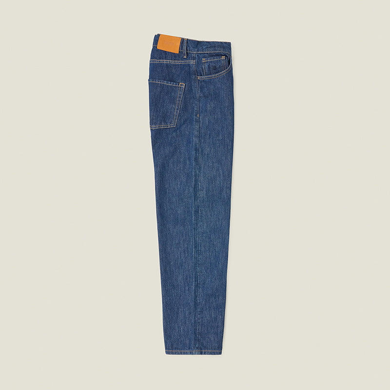 Pleat Relax jean in Rinse Wash