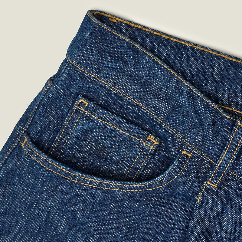 Pleat Relax jean in Rinse Wash