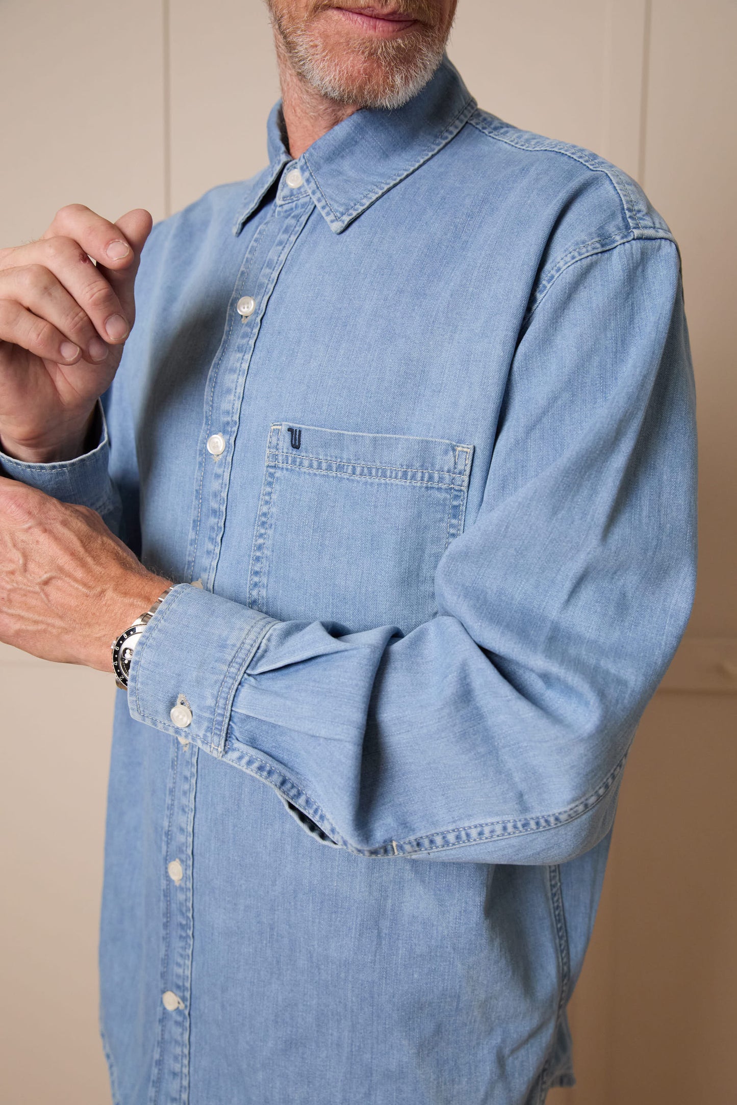 Grandpa Leroy Shirt in Light Wash