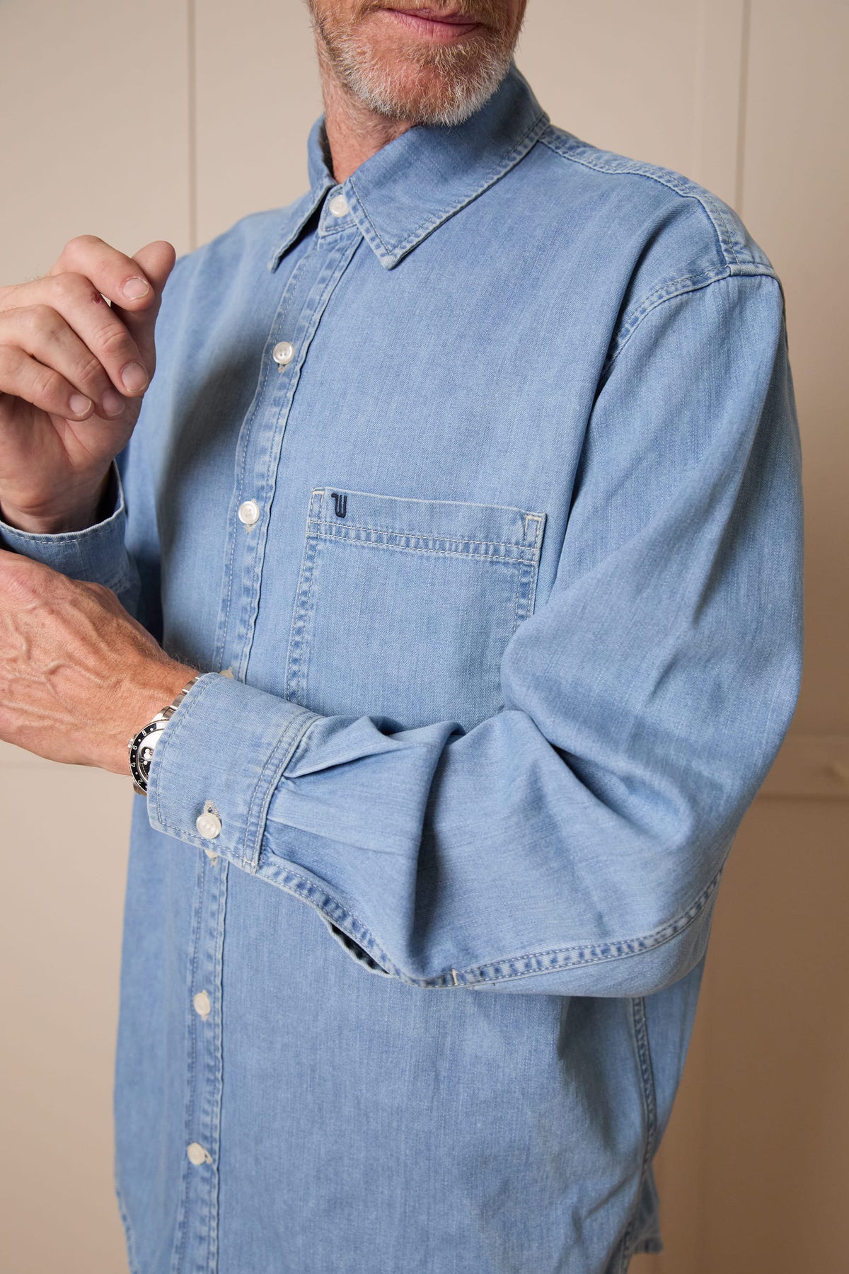 Grandpa Leroy Shirt in Light Wash
